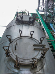man hole of a chemical storage tank