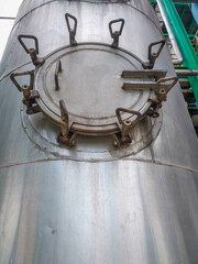 man hole of a chemical storage tank