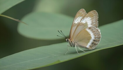 A Delicate Butterfly Perched On A Leaf