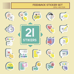 Feedback Sticker Set. suitable for Web Interface symbol. simple design editable. design template vector. simple symbol illustration