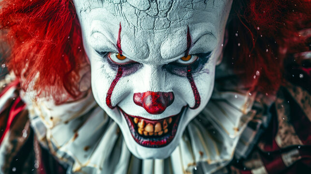 Close Up of Clown With Red Hair