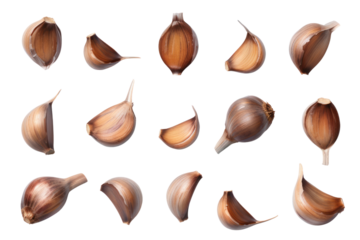 
garlic isolated on a white background Realistic daytime first person perspective