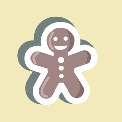 Sticker Gingerbread Man. suitable for Bee Farm. simple design editable. design template vector. simple illustration