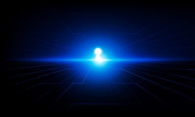 Abstract Door open Key Light of technology background Hitech communication concept innovation background vector design.