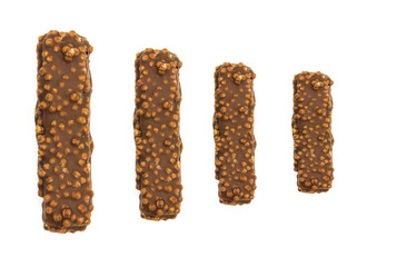 Chocolate bar isolated on white background