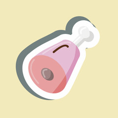Sticker Ham. suitable for Meat. simple design editable. design template vector. simple illustration