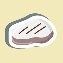 Sticker Steak. suitable for Meat. simple design editable. design template vector. simple illustration