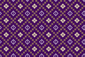 Beautiful traditional ethnic motifs ikat geometric fabric pattern cross stitch.Ikat embroidery Ethnic oriental Pixel.Abstract,vector,illustration. Texture,scarf,decoration,wallpaper,curtain,sarong.