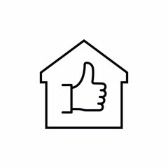 Fototapeta na wymiar Like House Property Thumbs Up icon