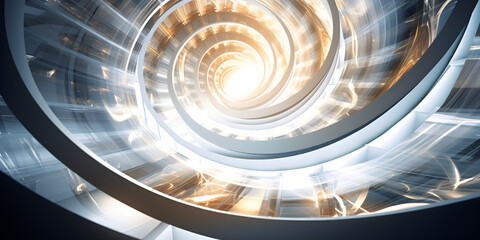 Spiral staircase in the bright lights Architecture Circular Structure lighted background