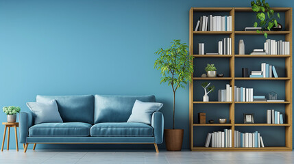 Scandinavian interior design of modern living room. Generative AI