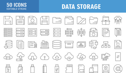 data storage icon vector illustration. data storage vector icons designed in line and stroke style can be used for web, mobile, ui