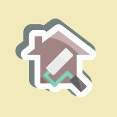 Sticker Renovation. suitable for education symbol. simple design editable. design template vector. simple illustration