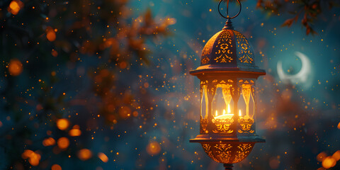 Ramadan Kareem Hanging Lights D Background, Ramadan Kareem Islamic Month Card Design Background,
 - obrazy, fototapety, plakaty