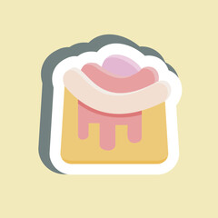 Sticker Cinnamon Roll. suitable for Bakery symbol. simple design editable. design template vector. simple illustration