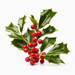 holly berries isolated on white