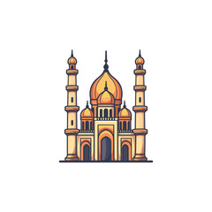 Mosque flat logo design vector illustration