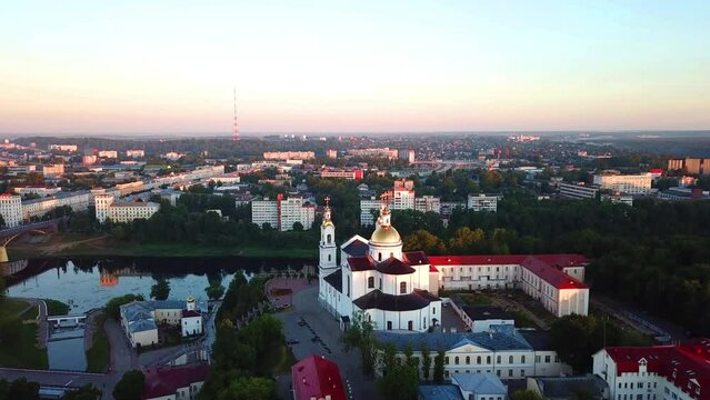 Summer sunrise in the city of Vitebsk 