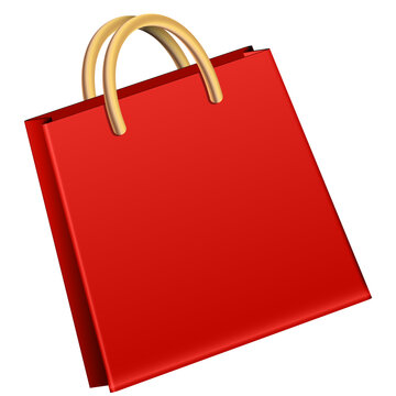 red holiday gift bag vector illustration
