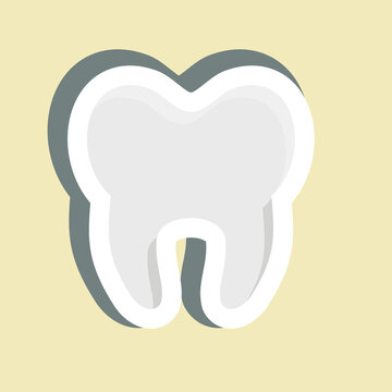 Sticker Tooth. suitable for medicine symbol. simple design editable. design template vector. simple illustration