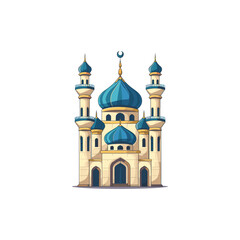 Mosque flat logo design vector illustration