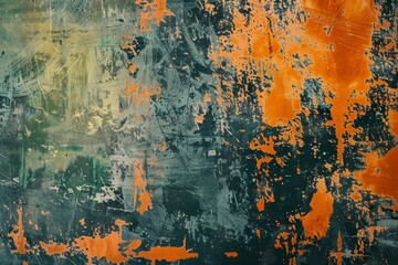 Grunge Background Texture in the Colors Orange and Green created with Generative AI Technology