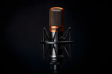 microphone in studio, podcast concept