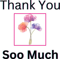 Thank you on bloom flower boarder frame white background.