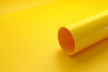 Yellow Tube Resting on Yellow Surface