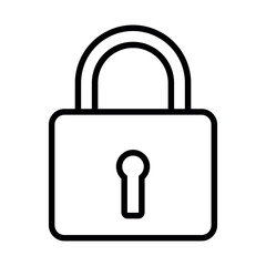 black vector padlock icon on white background