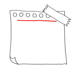 Notepad line artwork. Notepad with sticker.