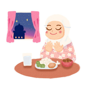 iftar and suhoor illustration