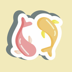 Sticker Carps. suitable for Japanese symbol. simple design editable. design template vector. simple illustration