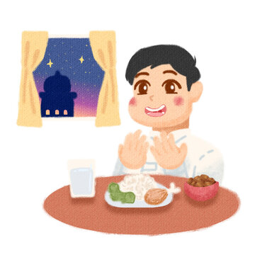 iftar and suhoor illustration