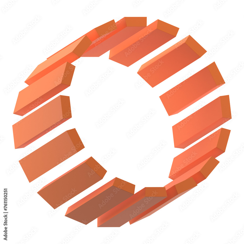 Poster 3d rectangle array circle