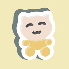 Sticker Maneki Neko. suitable for Japanese symbol. simple design editable. design template vector. simple illustration