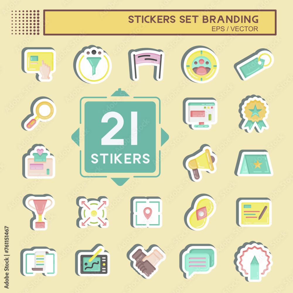 Poster sticker set branding. suitable for branding symbol. simple design editable. design template vector. 