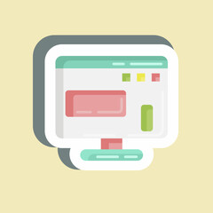 Sticker Website. suitable for Branding symbol. simple design editable. design template vector. simple illustration