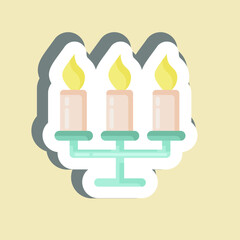 Sticker Candelabrum. suitable for House symbol. simple design editable. design template vector. simple illustration