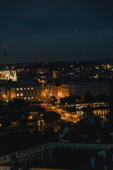 Naklejka premium Prague City landscape at night