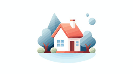 Home icon on white background flat vector