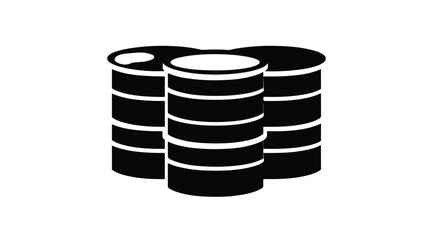 Icon of data storage database in outline style on white