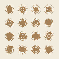 Fototapeta premium Sun Decorative Elements, Sun Modern Geometric Shape Vector illustration