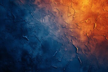 Grunge Background Texture in the Colors Orange and Blue created with Generative AI Technology - obrazy, fototapety, plakaty