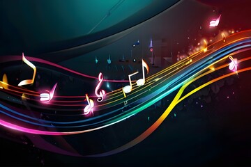 music background, musical wallpaper, abstract music background, hd music banner Generative AI