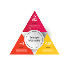 Business concept design with triangle and 3 segments