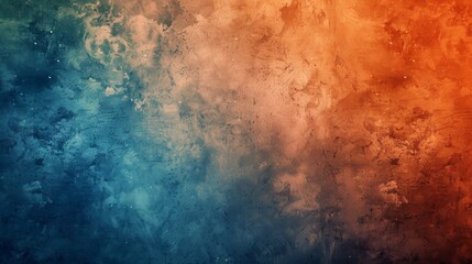 Grunge Background Texture in the Colors Orange and Blue created with Generative AI Technology - obrazy, fototapety, plakaty