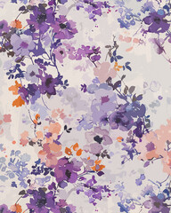 Abstract colorful floral background, Canvas texture
