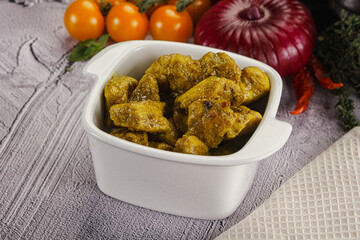 Indian cuisine curry chicken fillet