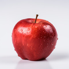 Organic, natural, fresh and healthy red apple closeup fruit on gray background 